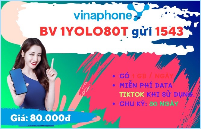 Đăng ký gói cước YOLO80T Vinaphone ưu đãi 30GB data miễn phí Tiktok không giới hạn