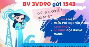 Đăng ký gói cước 3VD90 Vinaphone ưu đãi combo Data và Thoại được 90 ngày