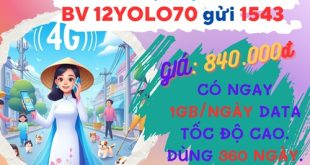 Đăng ký gói cước 12YOLO70 Vinaphone dùng data giá rẻ cả năm