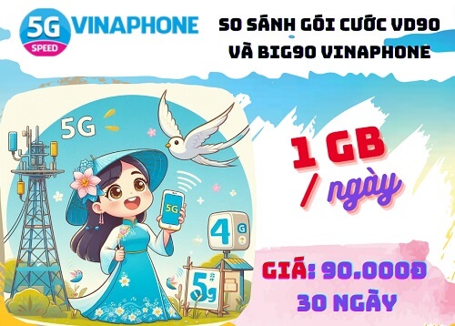 So sánh chi tiết gói cước VD90 và BIG90 Vinaphone: Nên chọn gói nào?