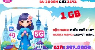 Gói cước 3V99N Vinaphone ưu đãi 3 tháng, gọi thả ga, 3GB DATA tốc độ cao