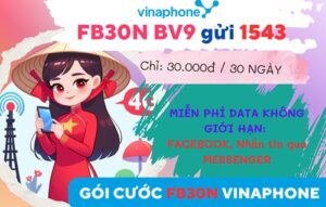 Tham gia gói cước FB30N Vinaphone lướt Facebook thả ga liên tục cả tháng chỉ với 30K