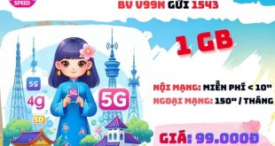Đăng ký gói cước V99N Vinaphone gọi thoại và online cả tháng chỉ 99k