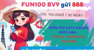 Đăng ký gói cước FUN100 Vinaphone nhận 6GB kèm ưu đãi tiện ích Youtube, TikTok, Facebook, Instagram suốt 30 ngày