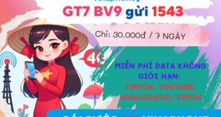 Cách đăng ký gói cước GT7 Vinaphone lướt Tiktok, Youtube không giới hạn