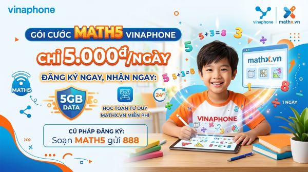 Gói cước MATH5 VinaPhone – 300MB tốc độ cao chỉ 5.000đ/ngày
